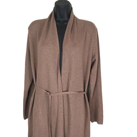 Aritzia Babaton Brown Full Length Cardigan With Front Pockets & Belt Size S - Picture 4 of 8
